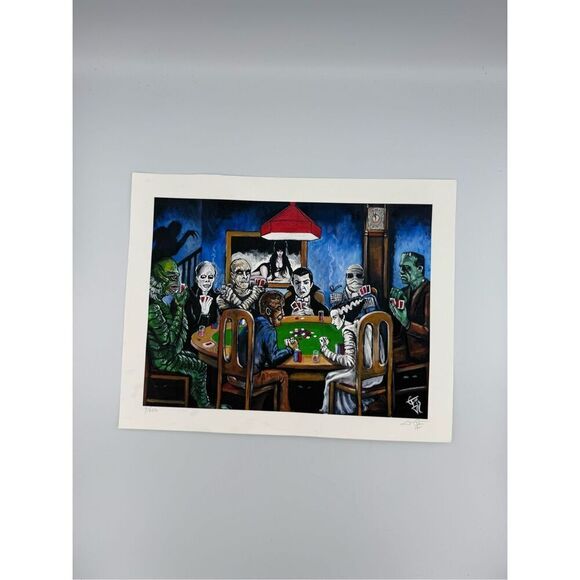 Tom Carlton “Old School Horror Card Game” Signed and Numbered Print - Picture 6 of 6